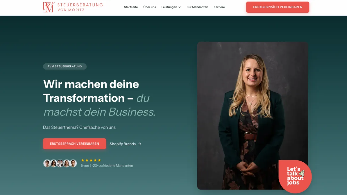 Vorschau Website PVM Steuerberatung